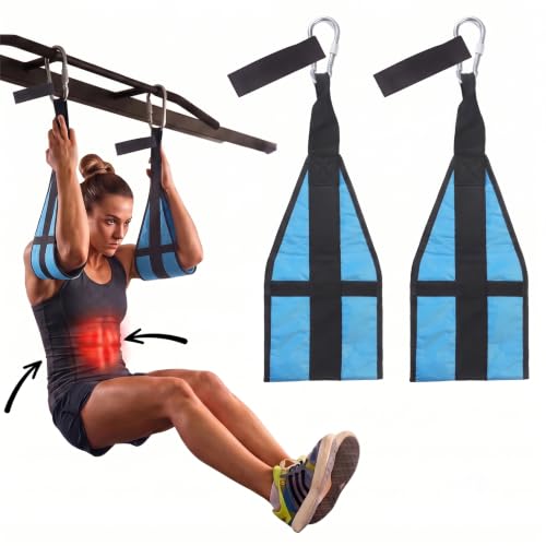 Hanging Ab Straps for Pull Up Bar,Gym Ab Sling Straps for Arm Pull up Workout Support for Training Knee and Leg Raises - color: Blue