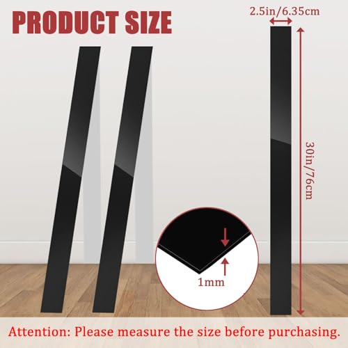 2 Pcs 304 Stainless Steel Strips, Brushed Self Adhesive Strip Metal Trim Strip, Finishing Sheet Metal Strip for Microwave/Oven/Cooktop, 30" Long, 2.5" Wide Gap Filler for Kitchen Decor-Black - color: Black, size: 2.5in