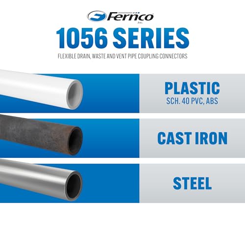 Fernco 1056-22 Flexible Pipe Coupling 2” CI/Plastic/Steel to 2” CI/Plastic/Steel - size: 2 Inch