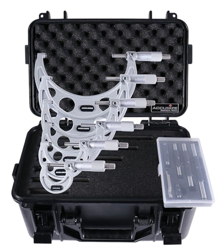 Accusize Industrial Tools Outside Micrometer, 0-6" 6 Pc/set, EG00-0906 - size: 0-6" 6 pc/set