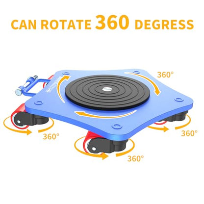 Machine Skates Heavy Duty 8800lbs Capacity with with 5X 360° Swivel Rollers for Industrial Machinery Mover