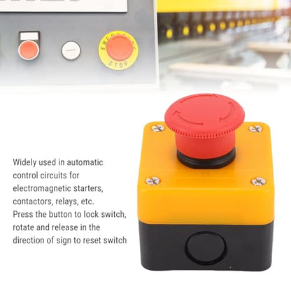 Eujgoov Emergency Stop Push Button Switch Station, ABS Housing Emergency