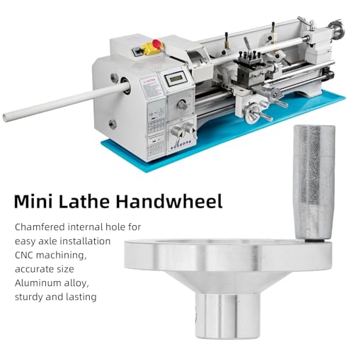 Mini Lathe Handwheel CNC Aluminum Alloy Hand Wheel, with Handle for Internal Chamfered Hole,Compact CNC Machining Technology