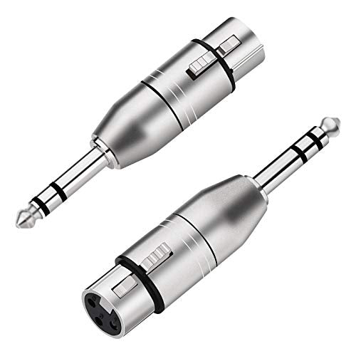 Tisino Female XLR to 1/4" TRS Adapter, Balanced XLR Adapter, 2 Pack - color: XLRF to 1/4" TRS