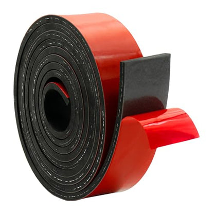 DOBTIM Adhesive Reinforced Solid Rubber Sheets, Rolls & Strips Cloth Inserted 1/4 (.250)" Thick X 2" Wide X 10' Long, Neoprene Rubber Strips Tensile-Resistant Tougher Projects - size: 2" x 10', style: .250" thick(Adhesive）