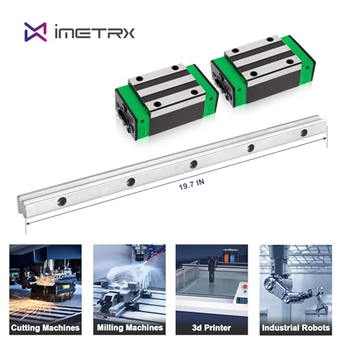 HGR20 Linear Guide Rail Kit - 2 Pcs 500mm Rails + 4 Pcs HGH20CA Bearing Blocks High Precision, Anti-Rust for 3D Printers, CNC Routers, Lathes & DIY Automated Machines - size: 500mm