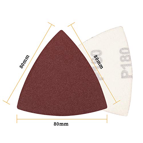 SPEEDWOX 30Pcs 180 Grit 80mm Triangular Oscillating Multi Tool Sanding Pads - style: 180 Grit