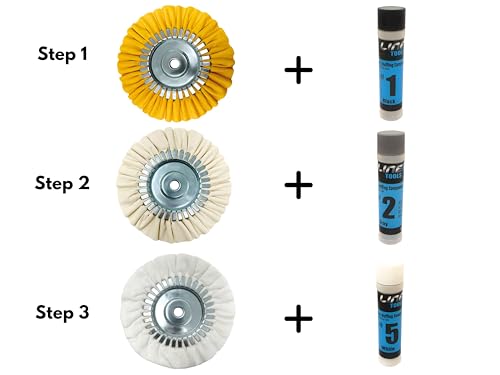 8in Airway Polishing Kit for Buffer, Angle Grinder Metal Buffing Compound