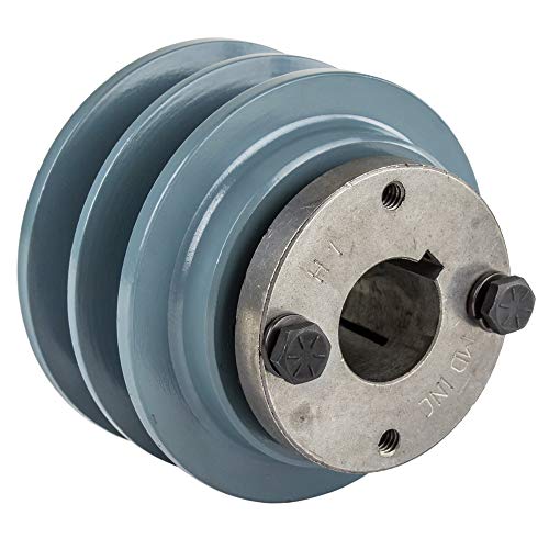 2BK34H Cast Iron 3.5" Dual Groove Pulley 2 Belt B Section 5L with 1" Sheave Bushing