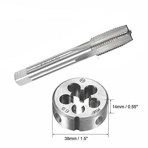 14mm x 1.5 HSS Metric Tap and Die Set Right Hand Thread,Tapping DIY Tool 3pcs (M14 x 1.5mm) - size: M14 x 1.5mm