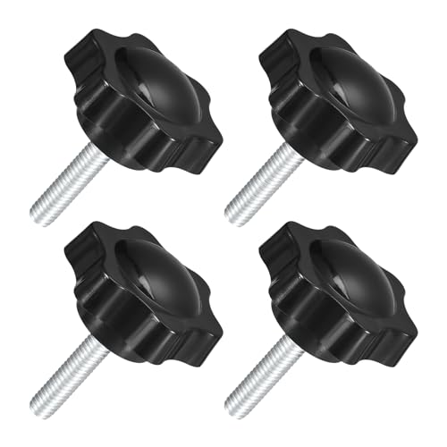 uxcell 4Pcs M6 x 25mm Star Knobs Plastic Hex Shaped Clamping Knob - size: M6 x 25mm