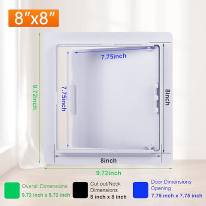 Suteck Plastic Access Panel for Drywall & Ceiling 8 x 8 Inch - size: 8 x 8 inch