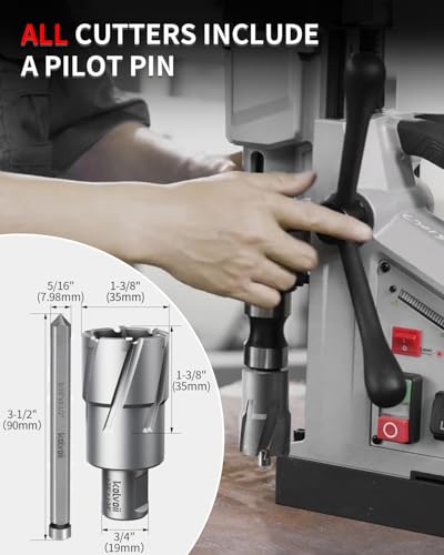 Kolvoii TCT Annular Cutter 1‑3/8" Diameter x 1‑3/8" Depth, Mag Drill Bit - size: 1-3/8" x 1-3/8"