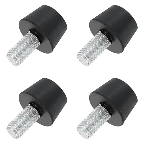 uxcell 4Pcs Rubber Vibration Isolators Mounts Rubber Shock Absorber Mounts, 0.98" x 0.63" Conical Studs with M10 x 20mm Threaded, Silent Block for Air Compressors, Motor, Engines, Black - size: 0.98" x 0.63", M10 x 20mm