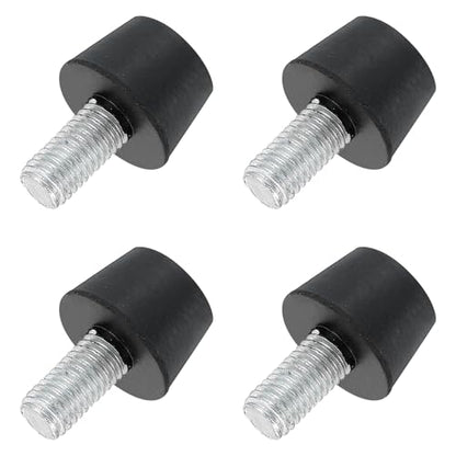 uxcell 4Pcs Rubber Vibration Isolators Mounts Rubber Shock Absorber Mounts, 0.98" x 0.63" Conical Studs with M10 x 20mm Threaded, Silent Block for Air Compressors, Motor, Engines, Black - size: 0.98" x 0.63", M10 x 20mm