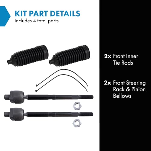 TRQ Front Driver & Passenger Side Inner Steering Kit Steering Rack & Pinion - style: PSA27271