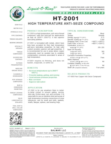 HT-2001 High-Temp Anti-Seize Lubricant - 2000°F Rated (8oz)