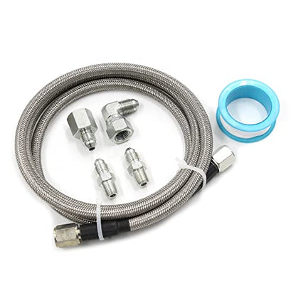 Pressure Stainless Remote Turbocharger Sensor Teflon 4 AN Gauge Line Kit - size: 36 Inch