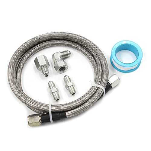 Pressure Stainless Remote Turbocharger Sensor Teflon 4 AN Gauge Line Kit - size: 72 Inch