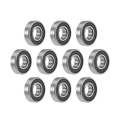 uxcell Deep Groove Ball Bearings 10mm x 22mm x 6mm Double Sealed Chrome Steel Z2 ABEC1 10pcs - size: 10mm x 22mm x 6mm