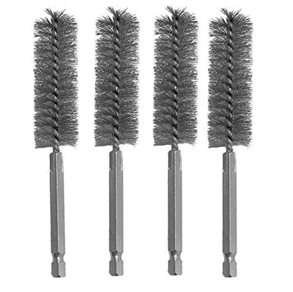4pc Stainless Steel ALAZCO 5/8" Wire Brush for Power Drill Impact Driver Cleaning Wire Brush Stainless Steel Bore Brush - Hex Shank - style: X4 Wire Brush