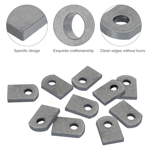 Weld on Tabs, Steel Shock Basic Weld Tab, Universal Weld on Tabs Flat Bottom Mount with a 3/8" Hole.1-1/2" Height, 1" Wide, 3/16" Thick Pack Of 10 Tabs Steel Mounting Bracket OywhC-1 - color: Flat Mount-Small 3/16" Thick