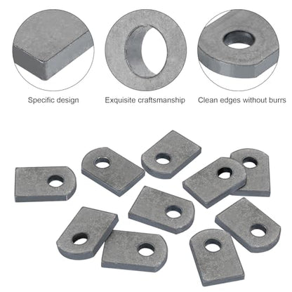 Weld on Tabs, Steel Shock Basic Weld Tab, Universal Weld on Tabs Flat Bottom Mount with a 3/8" Hole.1-1/2" Height, 1" Wide, 3/16" Thick Pack Of 10 Tabs Steel Mounting Bracket OywhC-1 - color: Flat Mount-Small 3/16" Thick