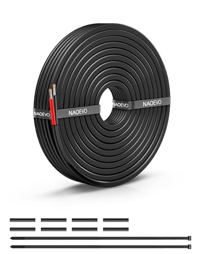 NAOEVO 10 Gauge Wire 2 Conductor, 10 Gauge Automotive Wire 12V Cable, 15FT - size: 15ft, style: 2C-10AWG