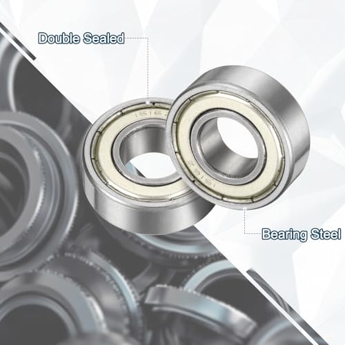 uxcell 1616ZZ Deep Groove Ball Bearing, 3pcs 1/2" x 1-1/8" x 3/8" Hign Carbon Chrome Steel Z2 Double Metal Sealed Bearing (P6) - size: 1616ZZ 1/2" x 1-1/8" x 3/8"