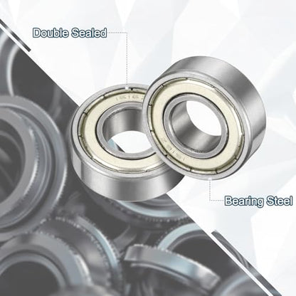uxcell 1616ZZ Deep Groove Ball Bearing, 3pcs 1/2" x 1-1/8" x 3/8" Hign Carbon Chrome Steel Z2 Double Metal Sealed Bearing (P6) - size: 1616ZZ 1/2" x 1-1/8" x 3/8"