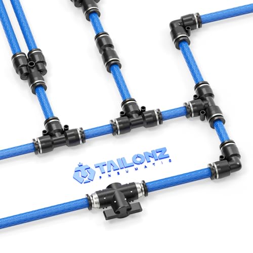 TAILONZ PNEUMATIC Blue 8MM OD 10 Meters Reinforced Polyurethane Air Tube Pipe Hose Pu Air Hose for Air Line Tubing or Fluid Transfer Tubing