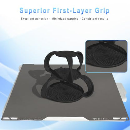 355x346mm Large Cool Build Plate for Bambu Lab H2S H2D Smooth High-Viscosity Spring Steel Print Bed Surface - color: Cool Plate Grey, size: H2D/H2S
