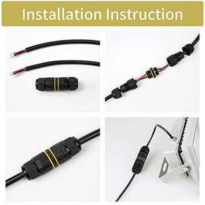 3 Pole Wire Connector Waterproof IP68 External Electrical Junction Box,M20 for Ø5-12mm Wire Range(AC 400V, 24A),UL,2 Way 3Pin 5Pack - size: M20-3Pin