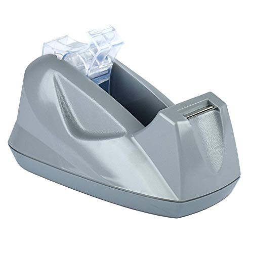 Acrimet Desktop Tape Dispenser Jumbo Size, Non-Skid Base, Plastic, Silver
