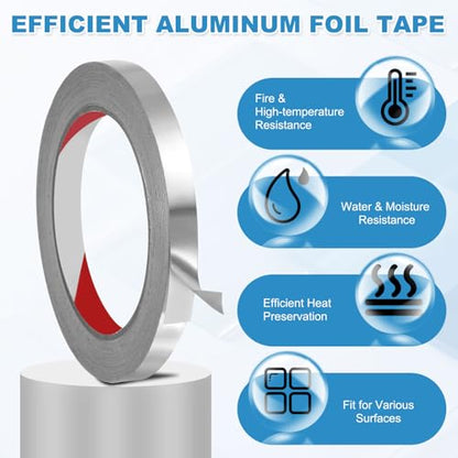 MECCANIXITY Alum um Foil Tape, 66 ft X0.4 x5.9mil Heavy Duty HVAC Tape - size: 66 ft X0.4inx5.9mil