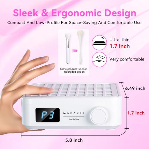 Makartt PocketSized Nail Dust Collector - Powerful Quiet Suction - color: Dust Collector White