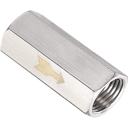 One Way Air Check Valve 1/2 Femal Threaded Full Ports Brass Nickel Plating Non Return Check Valve, 1Pcs - color: 1/2