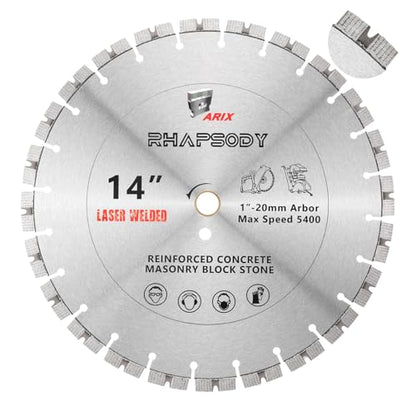 RHAPSODY 14Inch Laser Welded ARIX Diamond Saw Blade - size: 14 Inch-ARIX