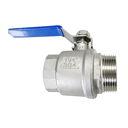 1-1/4" Male to Female Thread Full Port Ball Valves NPT 304 Stainless Steel for Water Oil Gas WOG1000 - size: 1-1/4 Inch