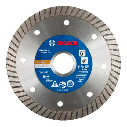Bosch DBC0502 5 in. Premium Specialized Turbo Rim Diamond Wheel for Precise Cuts - size: 5 in