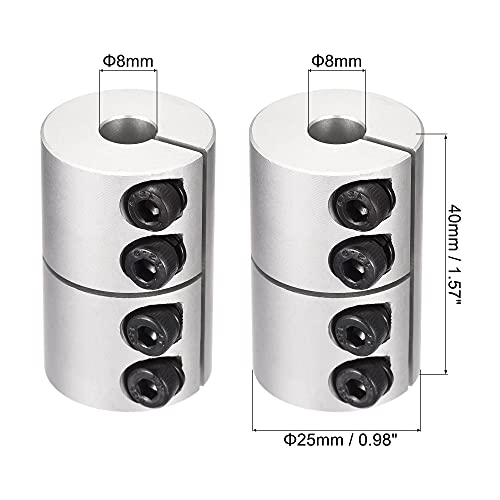 uxcell 2pcs 8mm to 8mm Shaft Coupling 25mmx40mm Coupler Aluminum Alloy Joint Motor for 3D Printer CNC Machine DIY Encoder - size: 8mm x 8mm