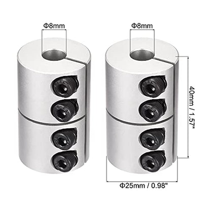 uxcell 2pcs 8mm to 8mm Shaft Coupling 25mmx40mm Coupler Aluminum Alloy Joint Motor for 3D Printer CNC Machine DIY Encoder - size: 8mm x 8mm