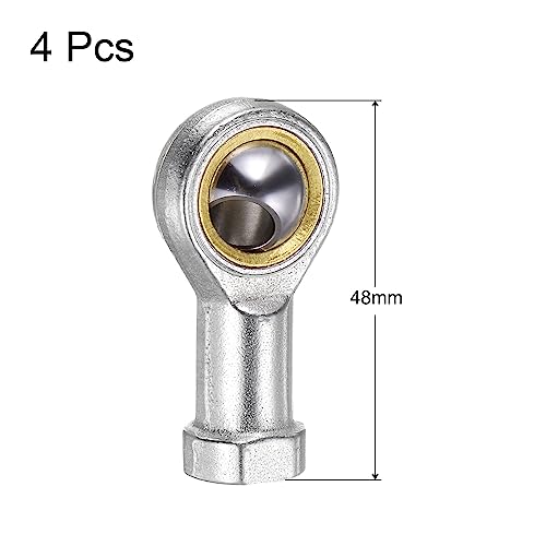 uxcell 4pcs SI8TK PHSA8 M8 Female Rod End Bearing M8x1.25 Right Hand Thread, Self-Lubricating Joint Rod Ends, Includes Jam Nut - size: M8