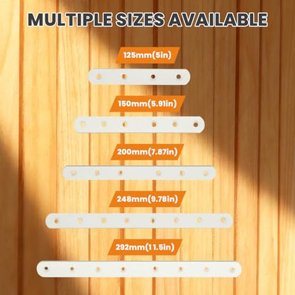 Alise Flat Bracket,6-1/5in White Mending Plate Flat Brace for Wood Shelves - color: White, size: 6-1/5 Inch