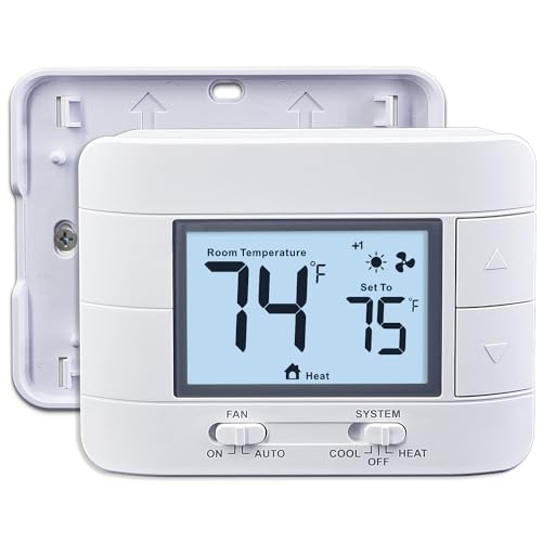 Aowel Thermostats for Home & House, up to 2 Heat/ 2 Cool, Non-Programmable