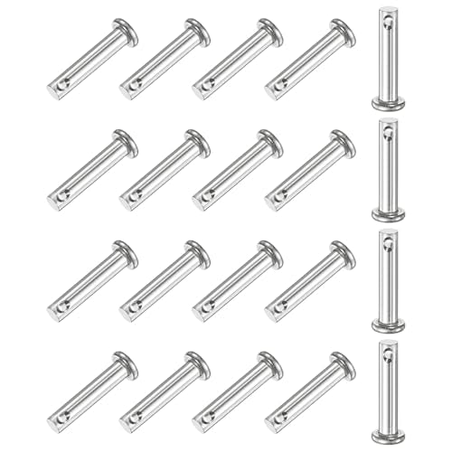 M METERXITY 20-Pack Single Hole Clevis Pins, M5 x 25mm 304 Stainless Steel Flat Head Clevis Pins for Mechanical Linkage/Fixed Parts/Ship Rigging, Link Hinge Pin Reusable - size: M5x25mm