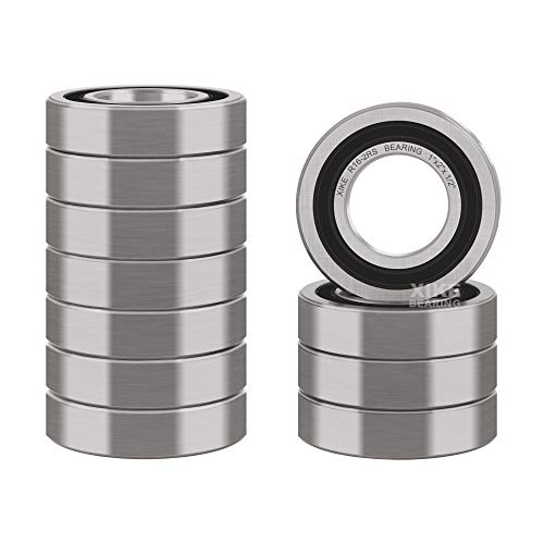 XIKE R16-2RS Sealed Deep Groove Ball Bearings, 12.7x25.4x6.35 mm, 10-Pack - size: R16-2RS - 12.7x25.4x6.35 mm