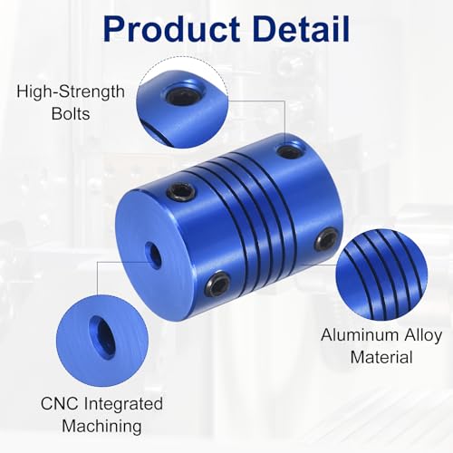 Flexible Shaft Coupling(3mm|3mm): 4 Pcs Blue Aluminum Alloy - color: Blue, size: 3mm x 3mm (19mm OD, 25mm L)