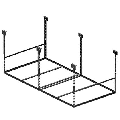 4x8 Ft Overhead Garage Storage Rack, 28-41 inch Height Adjustable Ceiling Mounted Organization Rack, 850 lbs Weight Capacity, 48"x96" Heavy Duty Space-Saving Metal Rack for Garage Storage - size: 4x8ft w/ 4 Support Bars