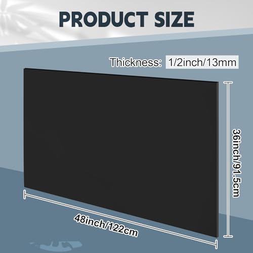 Sasylvia 1 Pcs 1/2" X 36'' X 48'' Black Hdpe Plastic Sheet - color: Black, size: 1/2" X 36'' X 48'